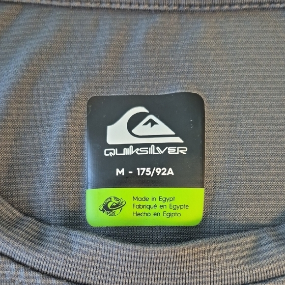 Quiksilver 50+ UPFProtection Long Sleeve Charcoal Tee NWT Size Medium - Picture 2 of 16